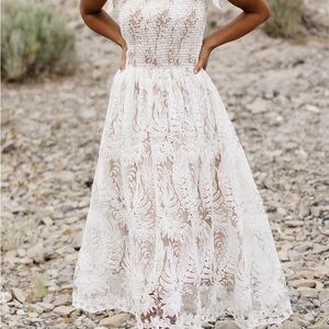 Elegant White Lace Dress